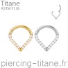 Clicker titane goutte orné de cristaux