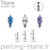 Labret titane interne 2 opales ornées de microbilles 3 couleurs