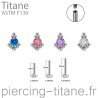 Labret titane interne pierre 4mm ornée de microbilles