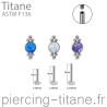 Labret titane interne opale 4mm ornée de 6 microbilles