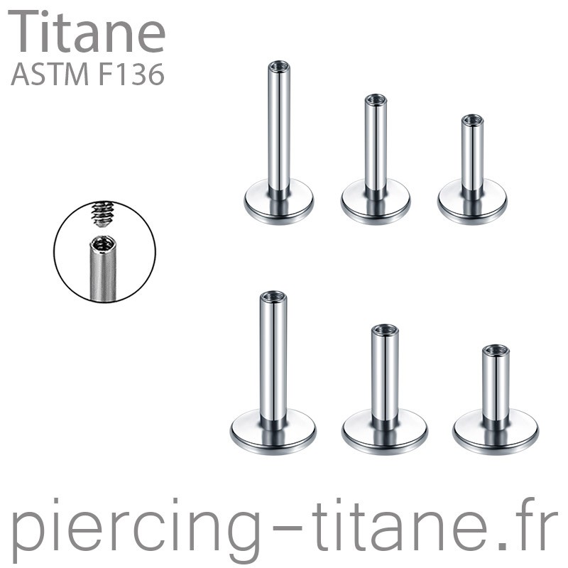 Labret titane interne - tailles au choix