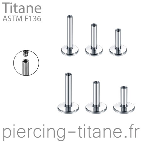 Labret titane interne - tailles au choix