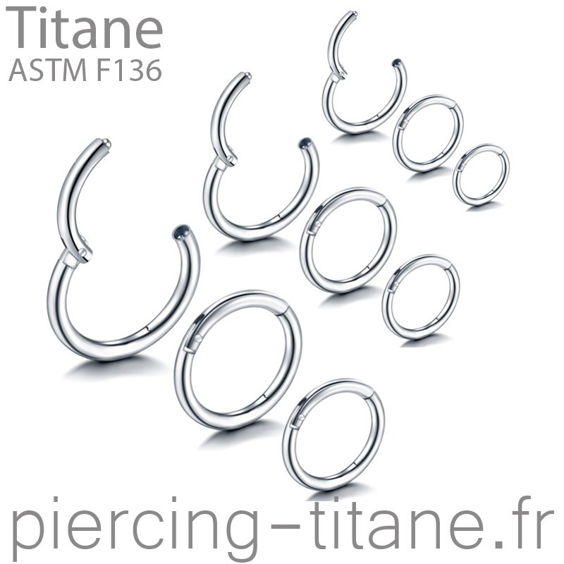 Anneau clicker titane basique simple