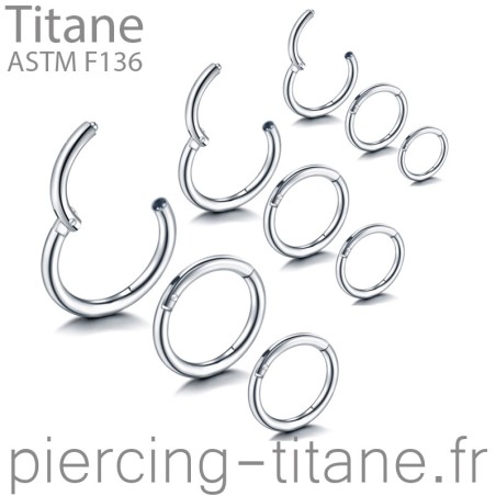 Anneau clicker titane basique simple