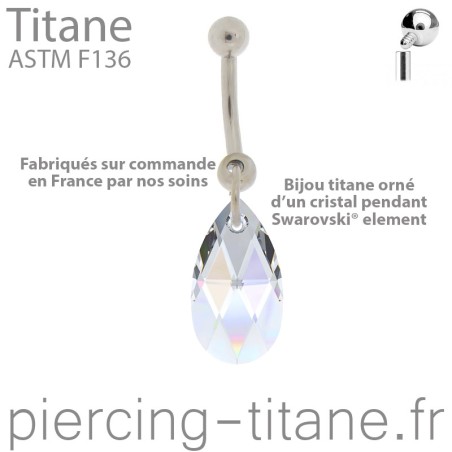 Piercing nombril avec goutte pendante - Couleur au choix - NTS0001