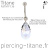 Piercing nombril avec goutte pendante - Couleur au choix - NTS0001