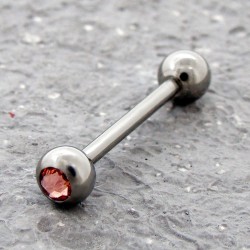 Piercing langue titane interne cristal au choix