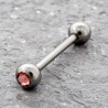 Piercing langue titane interne cristal au choix