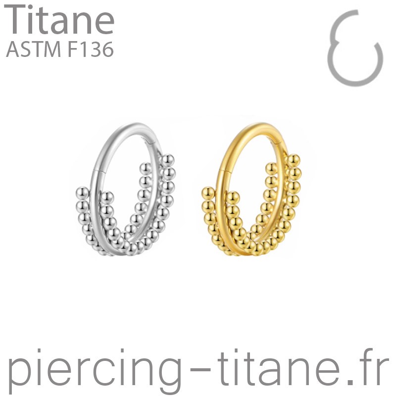 clicker titane double rangée de microbilles