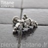 Piercing labret titane multibilles et multicristaux 7mm de longueur