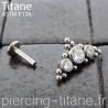 Piercing labret titane multibilles et multicristaux