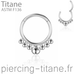 piercing titane clicker avec 7 billes