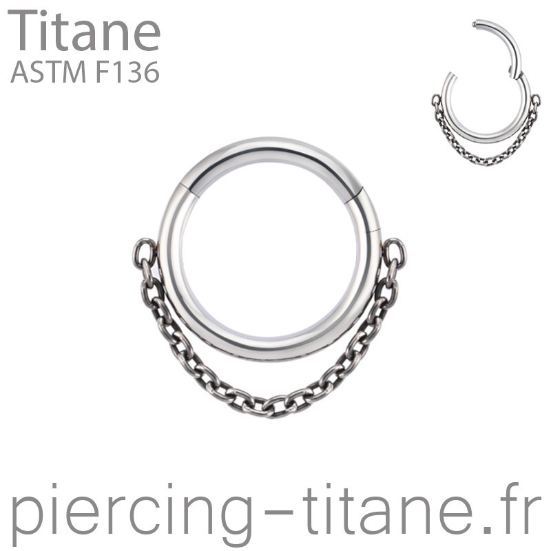 clicker titane avec chainette titane