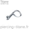 Piercing nez titane ASTM F136 avec bille de 2mm