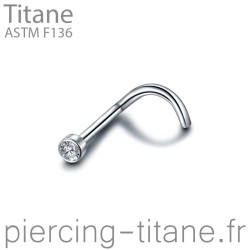 Piercing titane avec cristal clos blanc