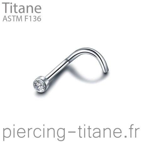 Piercing titane avec cristal clos blanc