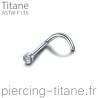 Piercing titane avec cristal clos blanc