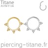 Clicker titane 5 triples billes et cristaux