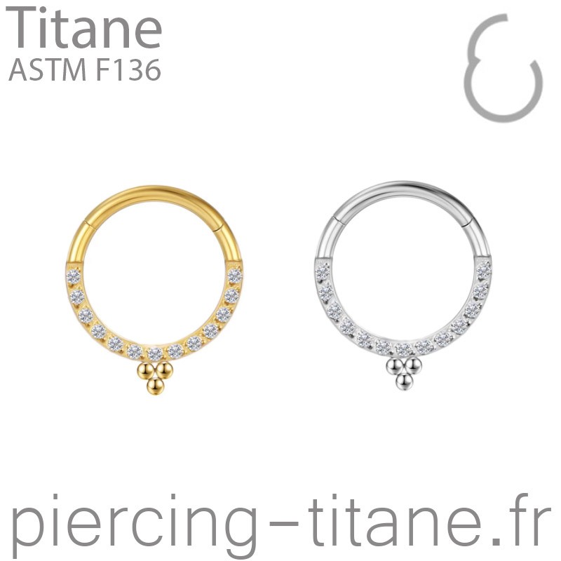 Clicker titane cristaux et triple microbilles