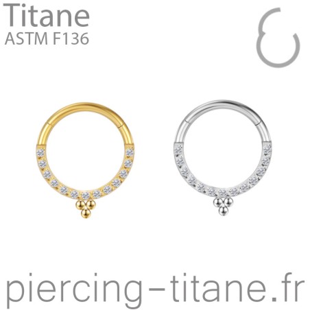 Clicker titane cristaux et triple microbilles