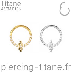 Clicker titane cristaux et triples microbilles opposées