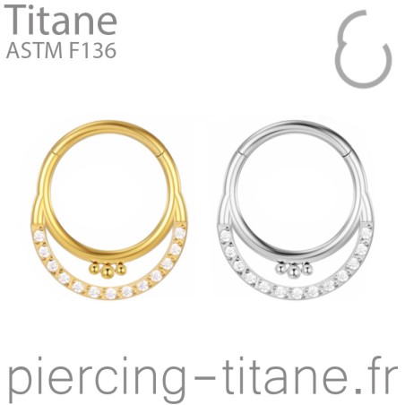 Clicker double anneau avec cristaux et 3 microbilles