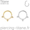Clicker titane et cristaux avec triples microbilles externes à l'anneau