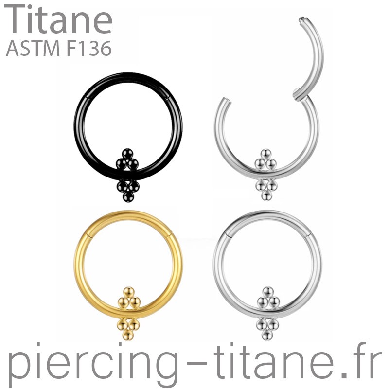 Clicker titane triples microbilles opposées