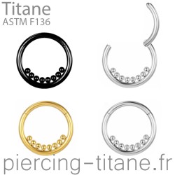 Clicker titane microbilles internes à l'anneau